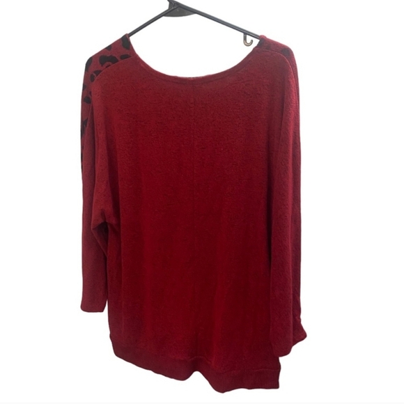 Chicos Red Leopard Print Sweater - Picture 2 of 5